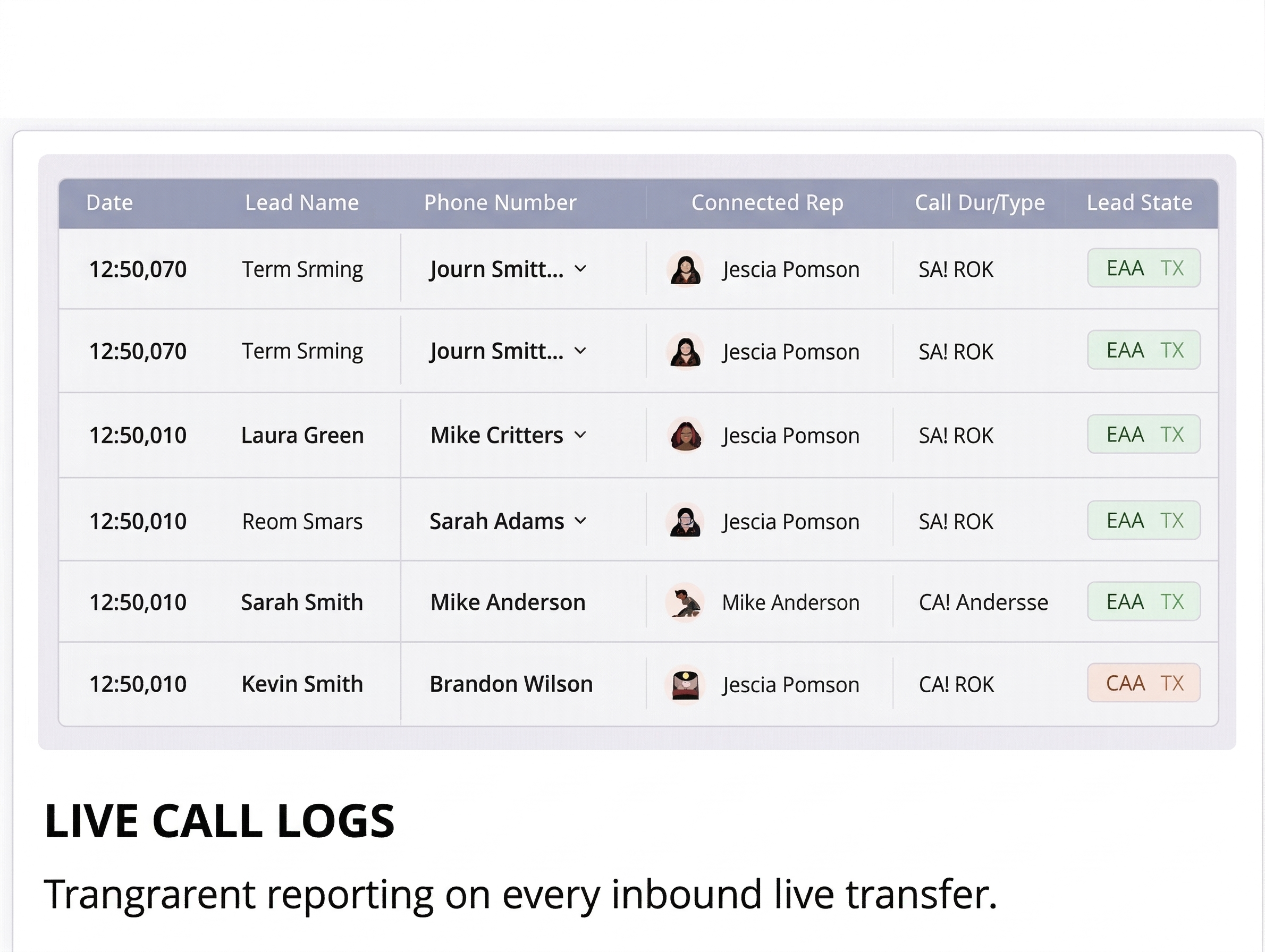 Live Call Logs